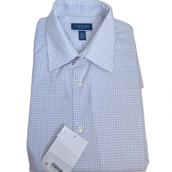 - CLUB ROOM |Men's Classic/Regular-Fit 
Check Dress Shirt white grey L - Picture 5 of 6